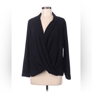 Peyton Jensen Crossover Black Blouse